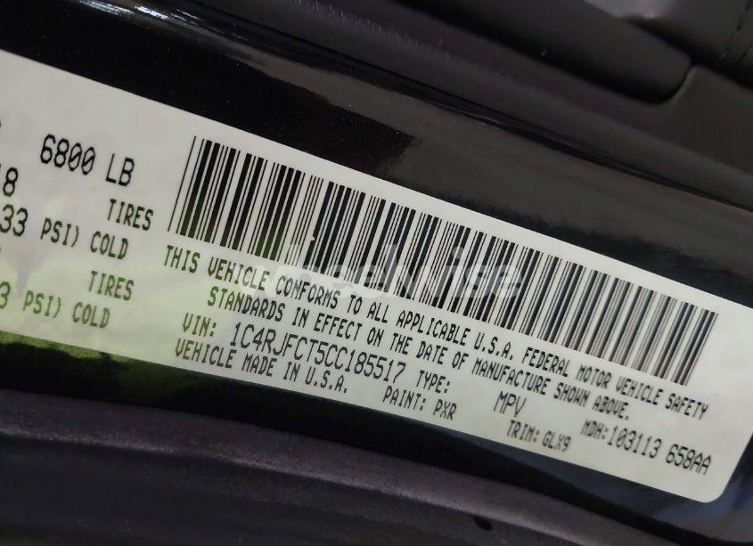 Photo 9 of 2012 Jeep Grand CHEROKEE OVERLAND (VIN 1C4RJFCT5CC185517)