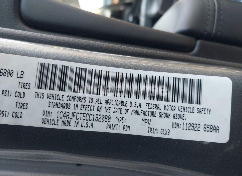 Photo 9 of 2012 Jeep Grand CHEROKEE OVERLAND (VIN 1C4RJFCT5CC192080)