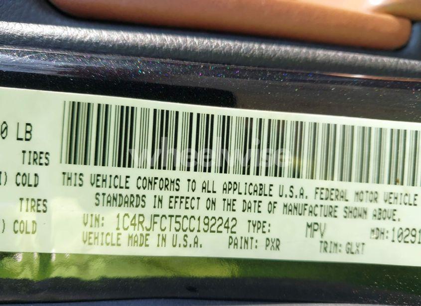 Photo 9 of 2012 Jeep Grand CHEROKEE OVERLAND (VIN 1C4RJFCT5CC192242)