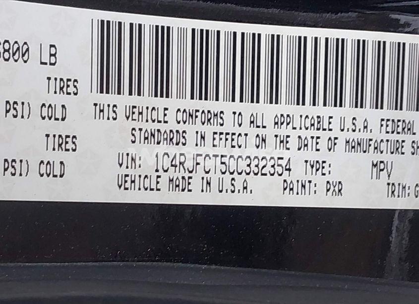 Photo 9 of 2012 Jeep Grand CHEROKEE OVERLAND (VIN 1C4RJFCT5CC332354)