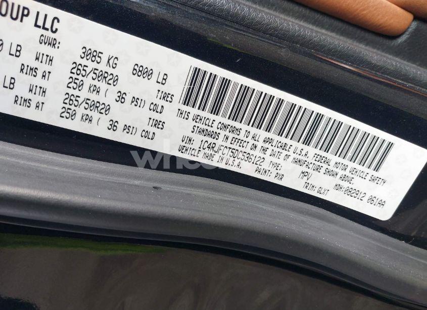 Photo 9 of 2013 Jeep Grand CHEROKEE OVERLAND (VIN 1C4RJFCT5DC536122)