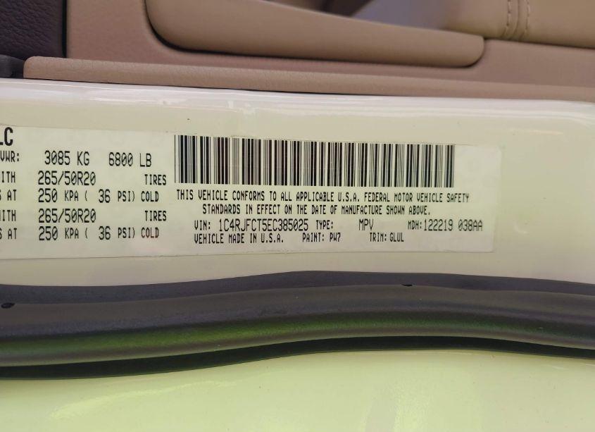 Photo 9 of 2014 Jeep Grand CHEROKEE OVERLAND (VIN 1C4RJFCT5EC385025)