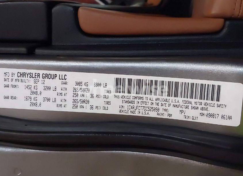 Photo 9 of 2013 Jeep Grand CHEROKEE OVERLAND (VIN 1C4RJFCT7DC525090)