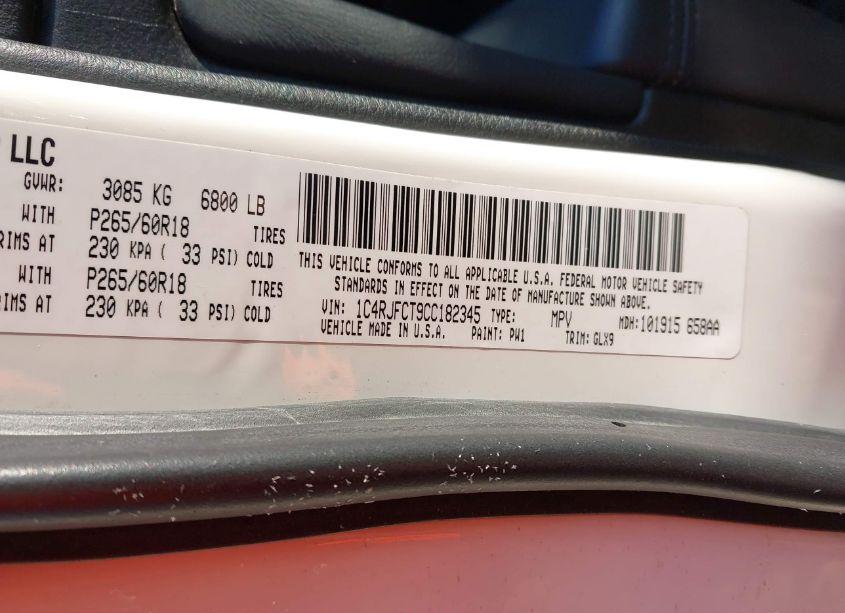 Photo 9 of 2012 Jeep Grand CHEROKEE OVERLAND (VIN 1C4RJFCT9CC182345)