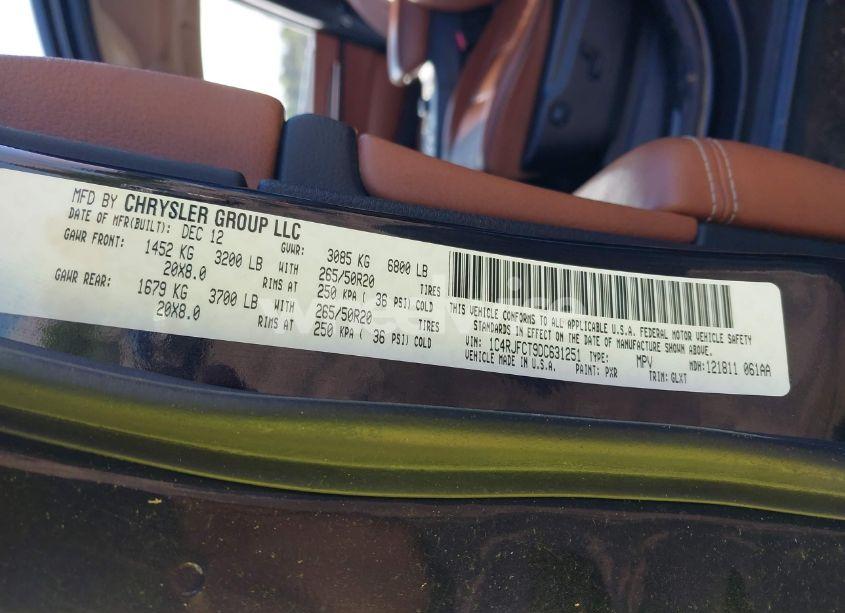 Photo 9 of 2013 Jeep Grand CHEROKEE OVERLAND SUMMIT (VIN 1C4RJFCT9DC631251)