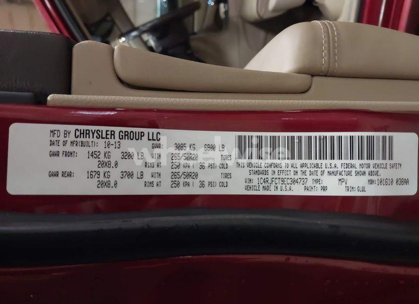 Photo 9 of 2014 Jeep Grand CHEROKEE OVERLAND (VIN 1C4RJFCT9EC304737)