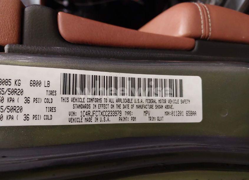 Photo 9 of 2012 Jeep Grand CHEROKEE OVERLAND (VIN 1C4RJFCTXCC233979)