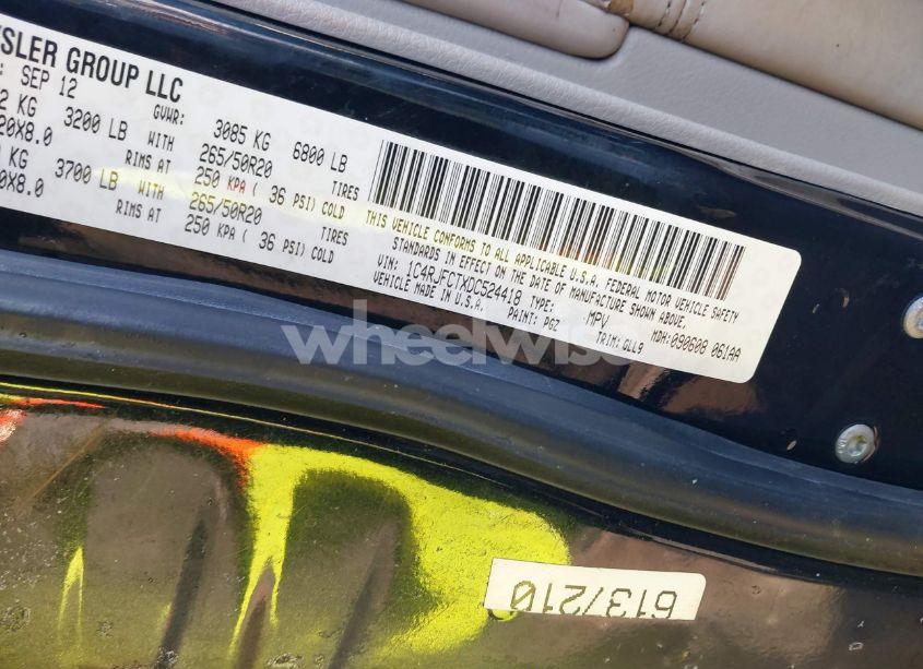 Photo 9 of 2013 Jeep Grand CHEROKEE OVERLAND (VIN 1C4RJFCTXDC524418)