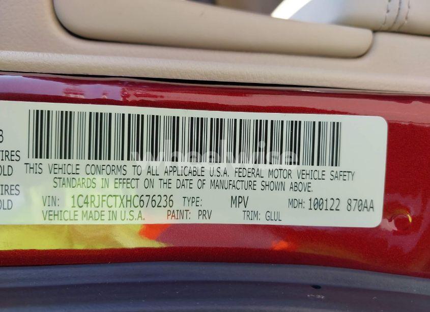 Photo 9 of 2017 Jeep Grand CHEROKEE OVERLAND 4X4 (VIN 1C4RJFCTXHC676236)