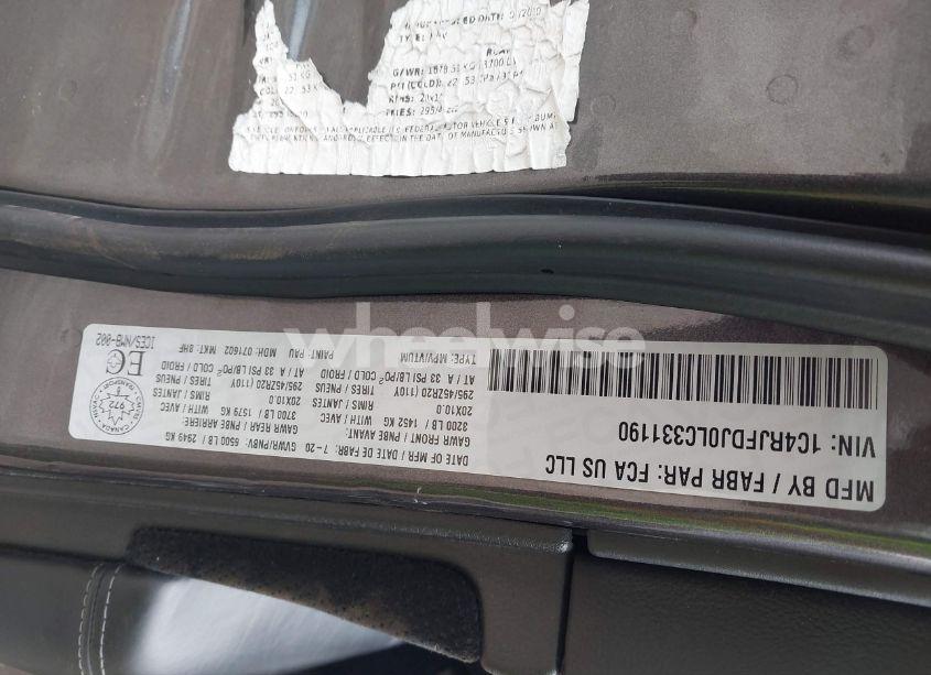 Photo 9 of 2020 Jeep Grand CHEROKEE SRT (VIN 1C4RJFDJ0LC331190)