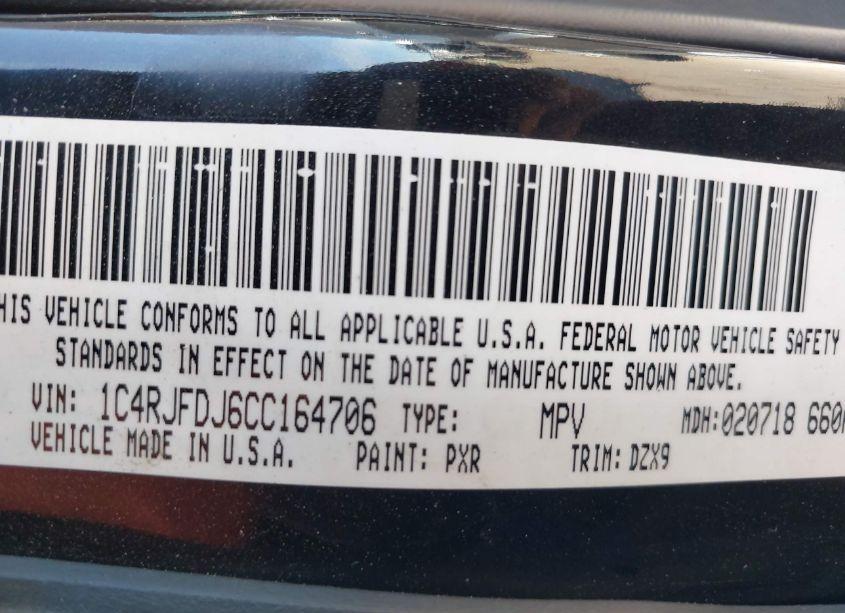 Photo 9 of 2012 Jeep Grand CHEROKEE SRT8 (VIN 1C4RJFDJ6CC164706)