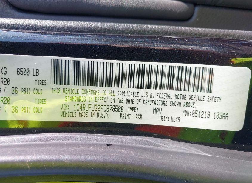 Photo 9 of 2015 Jeep Grand CHEROKEE SUMMIT (VIN 1C4RJFJG2FC878586)