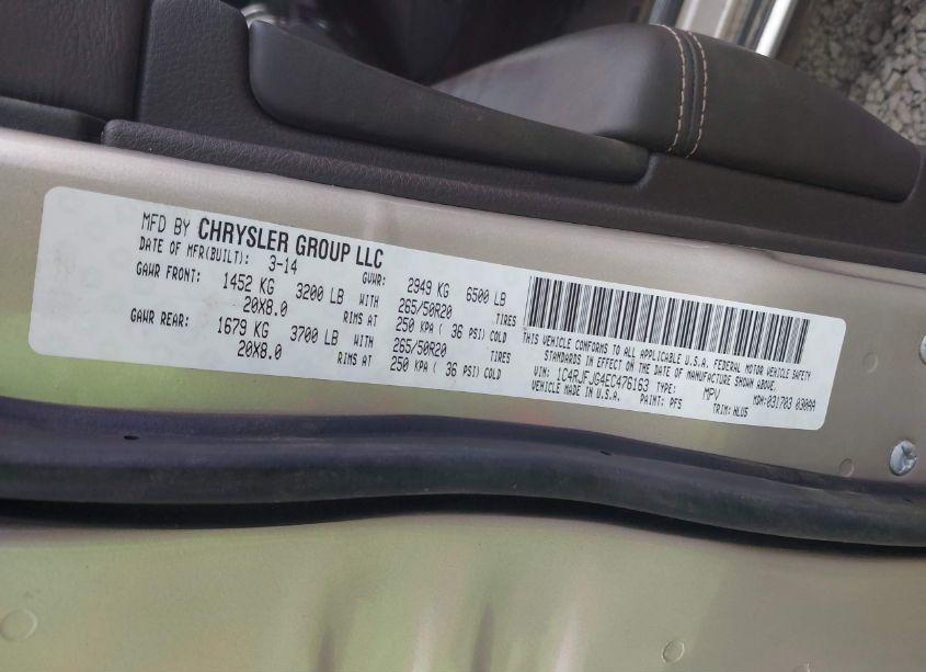 Photo 9 of 2014 Jeep Grand CHEROKEE SUMMIT (VIN 1C4RJFJG4EC476163)