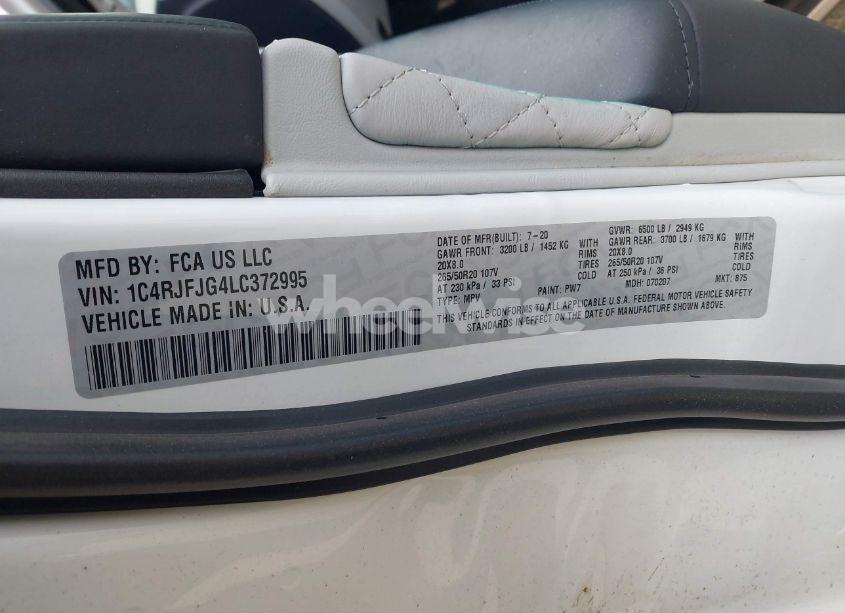 Photo 9 of 2020 Jeep Grand CHEROKEE SUMMIT 4X4 (VIN 1C4RJFJG4LC372995)