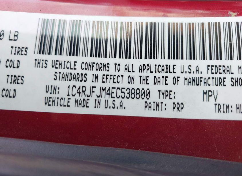 Photo 9 of 2014 Jeep Grand CHEROKEE SUMMIT (VIN 1C4RJFJM4EC538800)