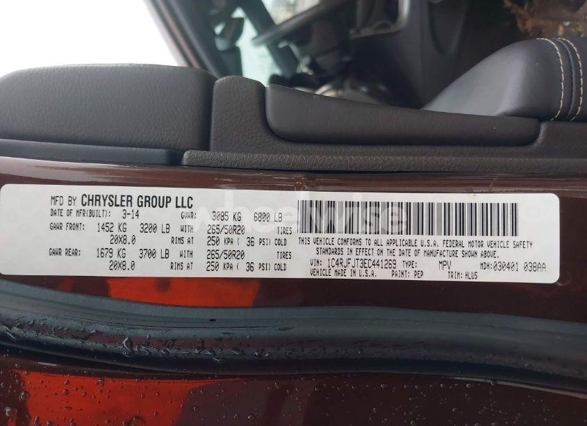 Photo 9 of 2014 Jeep Grand CHEROKEE SUMMIT (VIN 1C4RJFJT3EC441269)