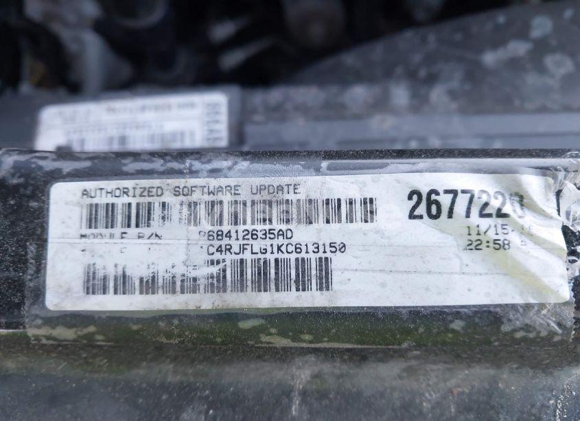 Photo 9 of 2019 Jeep Grand CHEROKEE TRAILHAWK 4X4 (VIN 1C4RJFLG1KC613150)