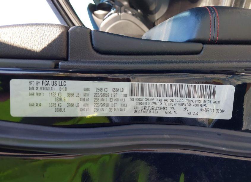 Photo 9 of 2018 Jeep Grand CHEROKEE TRAILHAWK 4X4 (VIN 1C4RJFLG2JC433464)