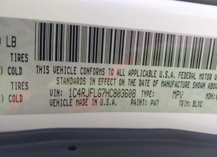 Photo 9 of 2017 Jeep Grand CHEROKEE TRAILHAWK 4X4 (VIN 1C4RJFLG7HC803608)