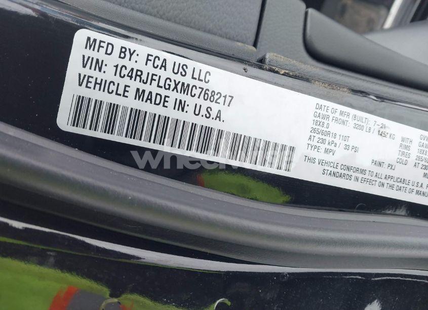 Photo 9 of 2021 Jeep Grand CHEROKEE TRAILHAWK 4X4 (VIN 1C4RJFLGXMC768217)