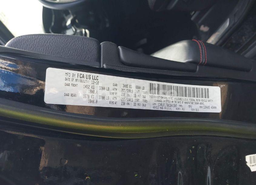 Photo 9 of 2019 Jeep Grand CHEROKEE TRAILHAWK 4X4 (VIN 1C4RJFLT6KC641507)