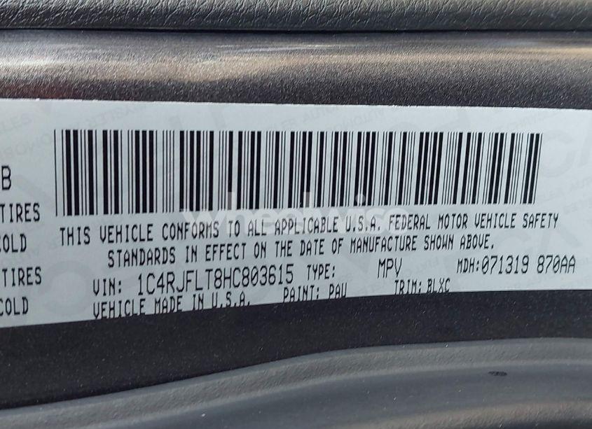 Photo 9 of 2017 Jeep Grand CHEROKEE TRAILHAWK 4X4 (VIN 1C4RJFLT8HC803615)