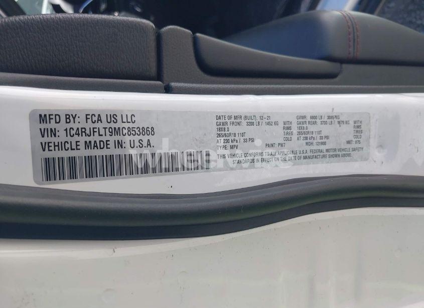 Photo 9 of 2021 Jeep Grand CHEROKEE TRAILHAWK 4X4 (VIN 1C4RJFLT9MC853868)