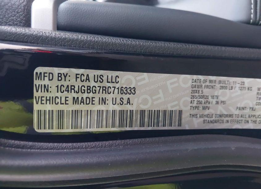 Photo 9 of 2024 Jeep Grand CHEROKEE LIMITED 4X2 (VIN 1C4RJGBG7RC716333)