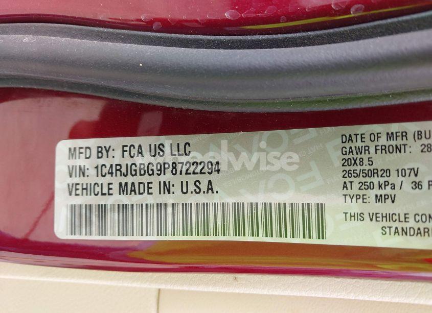 Photo 9 of 2023 Jeep Grand CHEROKEE LIMITED 4X2 (VIN 1C4RJGBG9P8722294)