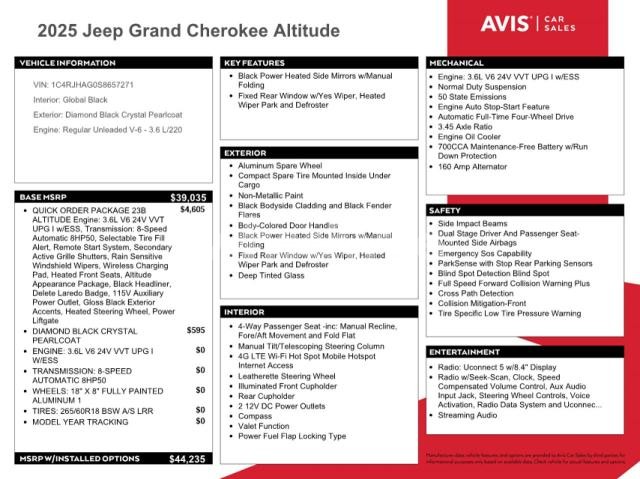 Photo 14 of 2025 JEEP GRAND CHEROKEE LAREDO N/A (VIN 1C4RJHAG0S8657271)