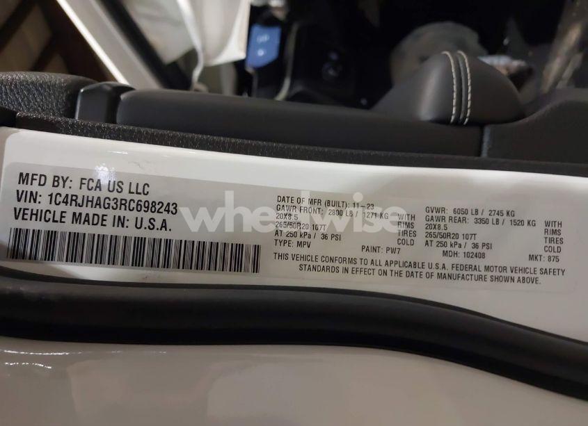 Photo 9 of 2024 Jeep Grand CHEROKEE ALTITUDE 4X4 (VIN 1C4RJHAG3RC698243)