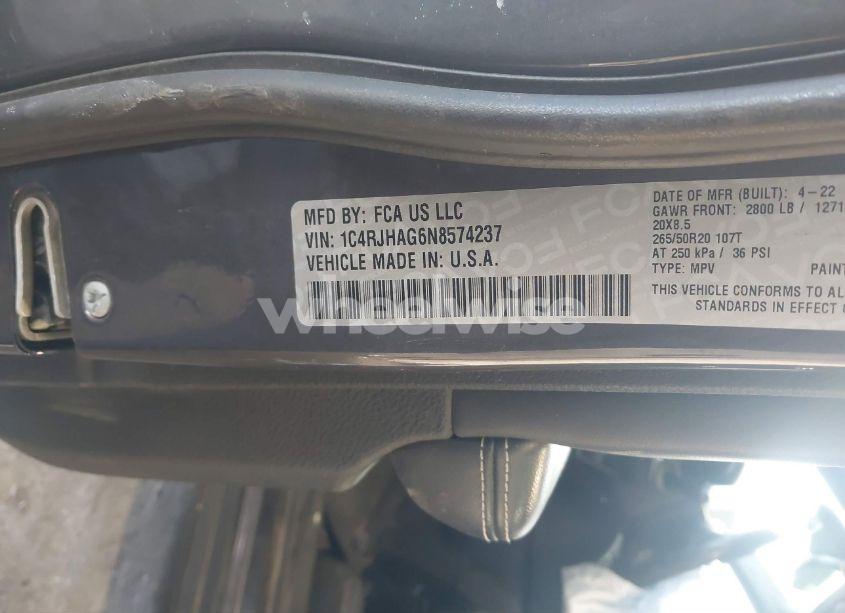 Photo 9 of 2022 Jeep Grand CHEROKEE ALTITUDE 4X4 (VIN 1C4RJHAG6N8574237)