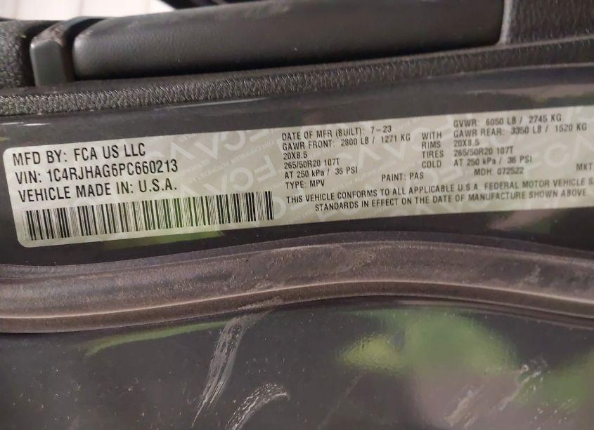 Photo 9 of 2023 Jeep Grand CHEROKEE ALTITUDE X 4X4 (VIN 1C4RJHAG6PC660213)