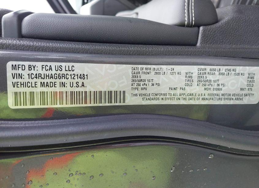 Photo 9 of 2024 Jeep Grand CHEROKEE ALTITUDE X 4X4 (VIN 1C4RJHAG6RC121481)