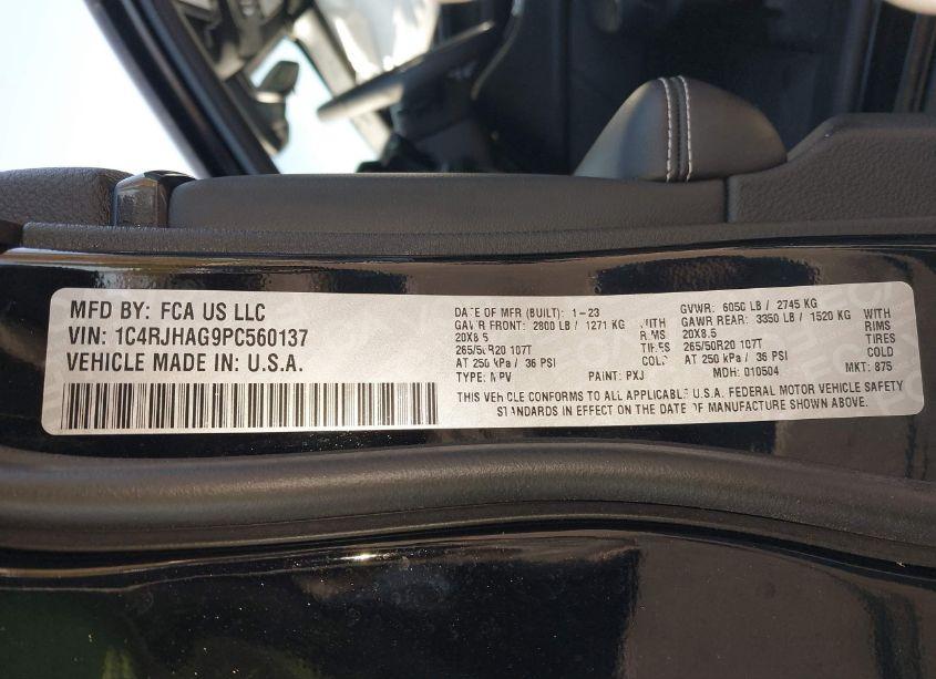 Photo 9 of 2023 Jeep Grand CHEROKEE ALTITUDE 4X4 (VIN 1C4RJHAG9PC560137)