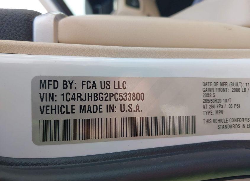 Photo 9 of 2023 Jeep Grand CHEROKEE LIMITED 4X4 (VIN 1C4RJHBG2PC533800)