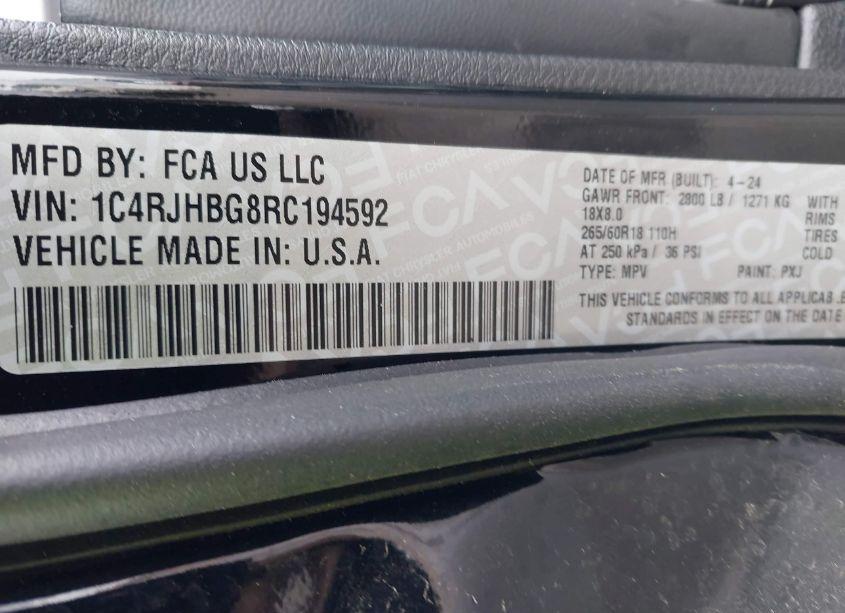 Photo 9 of 2024 Jeep Grand CHEROKEE LIMITED 4X4 (VIN 1C4RJHBG8RC194592)