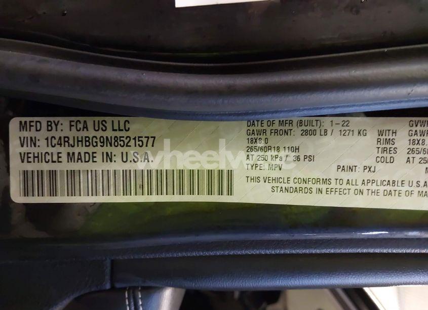 Photo 9 of 2022 Jeep Grand CHEROKEE LIMITED 4X4 (VIN 1C4RJHBG9N8521577)