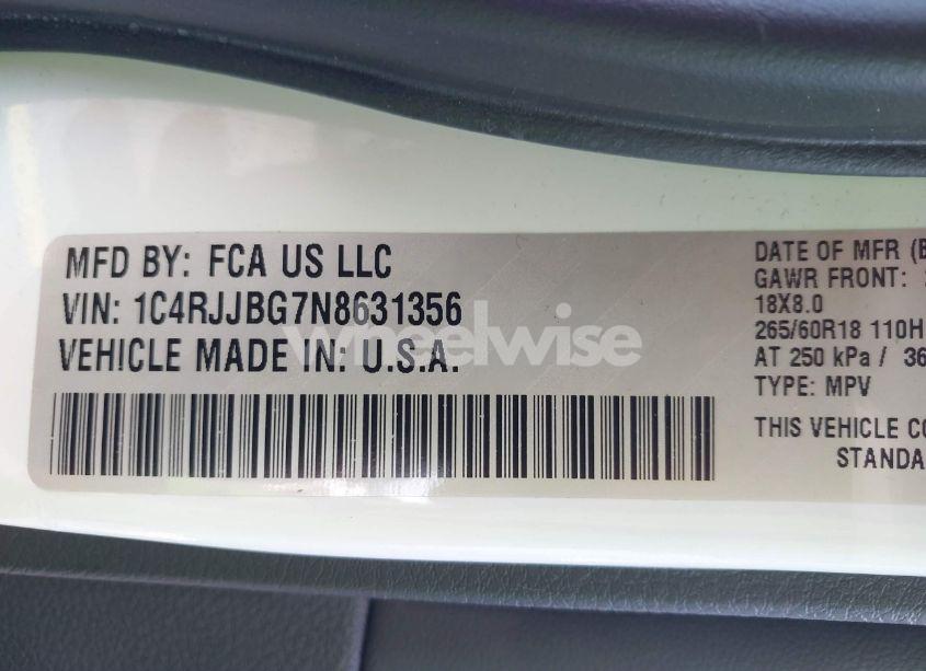 Photo 9 of 2022 Jeep Grand CHEROKEE L LIMITED 4X2 (VIN 1C4RJJBG7N8631356)