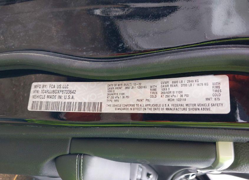 Photo 9 of 2023 Jeep Grand CHEROKEE L LIMITED 4X2 (VIN 1C4RJJBGXP8733642)