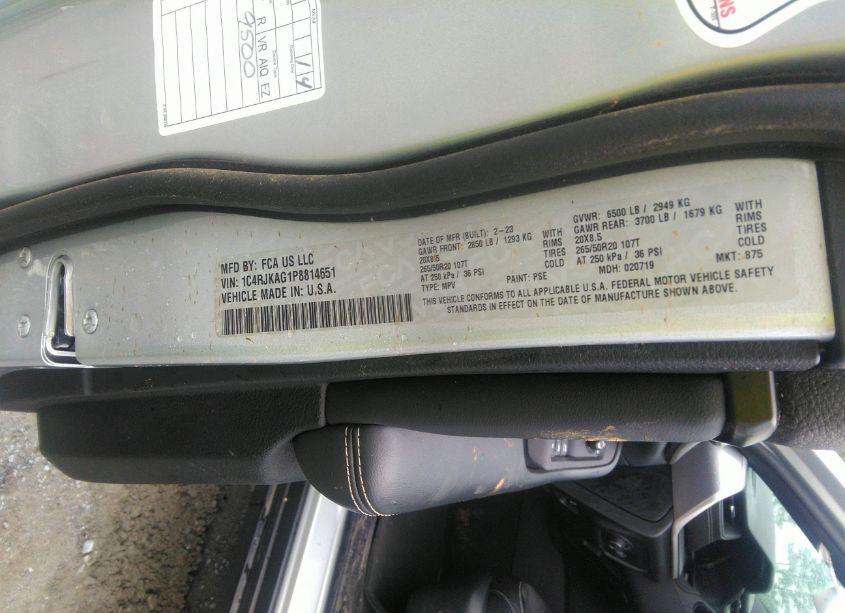 Photo 9 of 2023 Jeep Grand CHEROKEE L ALTITUDE 4X4 (VIN 1C4RJKAG1P8814651)