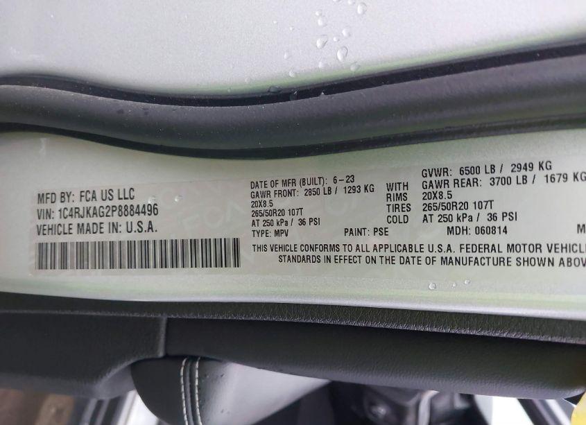 Photo 9 of 2023 Jeep Grand CHEROKEE L ALTITUDE 4X4 (VIN 1C4RJKAG2P8884496)