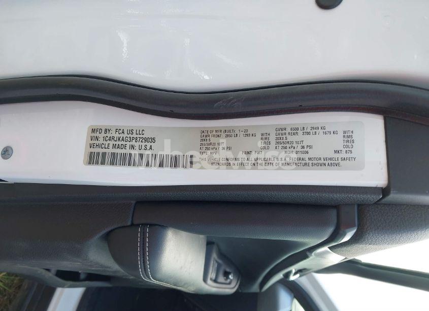 Photo 9 of 2023 Jeep Grand CHEROKEE L ALTITUDE 4X4 (VIN 1C4RJKAG3P8729035)