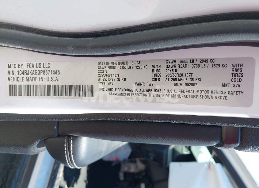 Photo 9 of 2023 Jeep Grand CHEROKEE L ALTITUDE 4X4 (VIN 1C4RJKAG3P8871448)