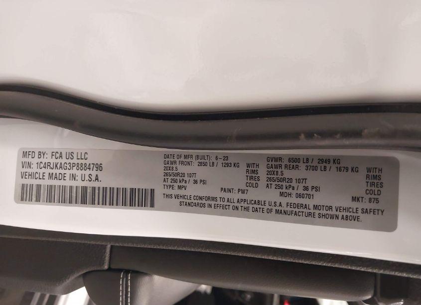 Photo 9 of 2023 Jeep Grand CHEROKEE L LAREDO/L ALTITUDE (VIN 1C4RJKAG3P8884796)