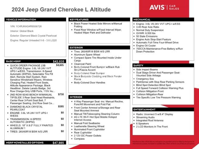 Photo 8 of 2024 JEEP GRAND CHEROKEE L LAREDO N/A (VIN 1C4RJKAG4R8556726)