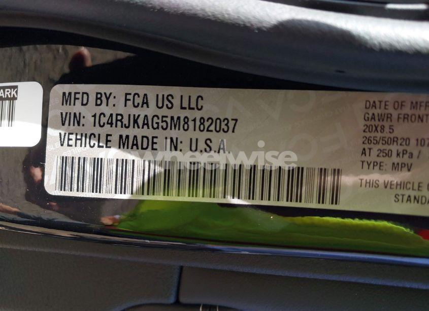 Photo 9 of 2021 Jeep Grand CHEROKEE L ALTITUDE 4X4/LAREDO 4X4 (VIN 1C4RJKAG5MH182037)