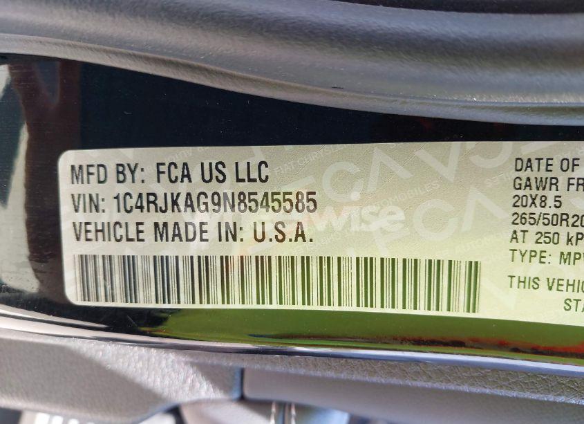 Photo 9 of 2022 Jeep Grand CHEROKEE L ALTITUDE 4X4 (VIN 1C4RJKAG9N8545585)