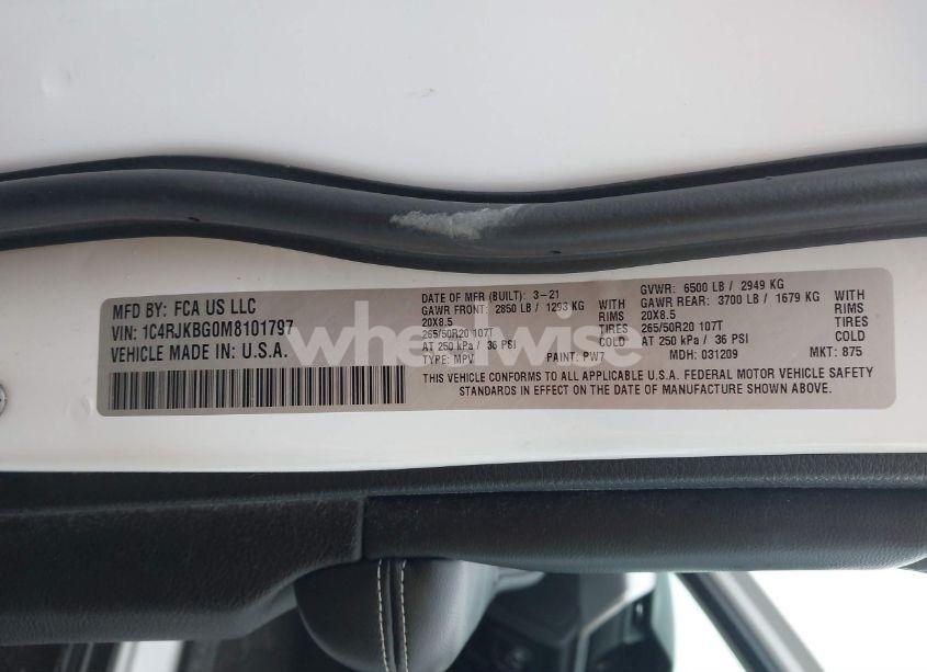 Photo 9 of 2021 Jeep Grand CHEROKEE L LIMITED 4X4 (VIN 1C4RJKBG0M8101797)