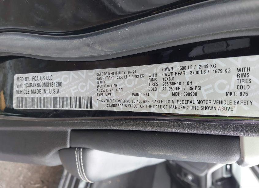 Photo 9 of 2021 Jeep Grand CHEROKEE L LIMITED 4X4 (VIN 1C4RJKBG0M8181280)